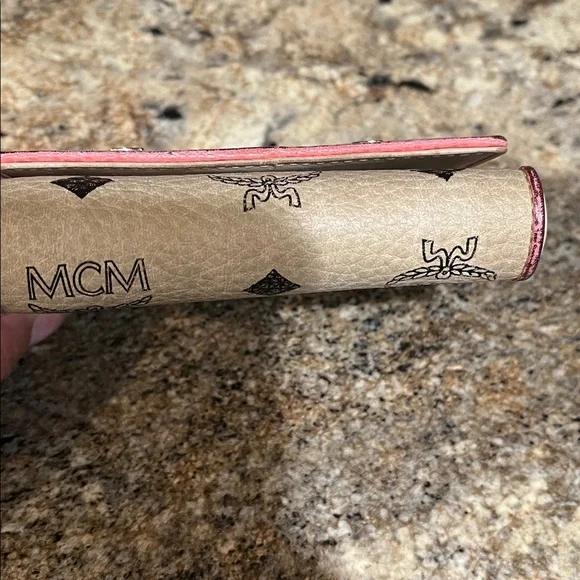 MCM Tri-Color Wallet in Pink, Cream, and Tan - Picture 12 of 12